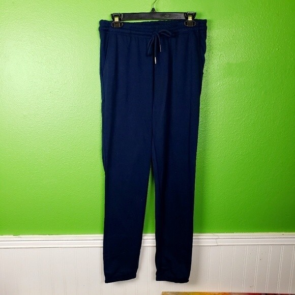 Halston Studio Soft Comfy Lounge wear Navy Blue Jogger Pants Size XS/X-Small - Picture 1 of 11